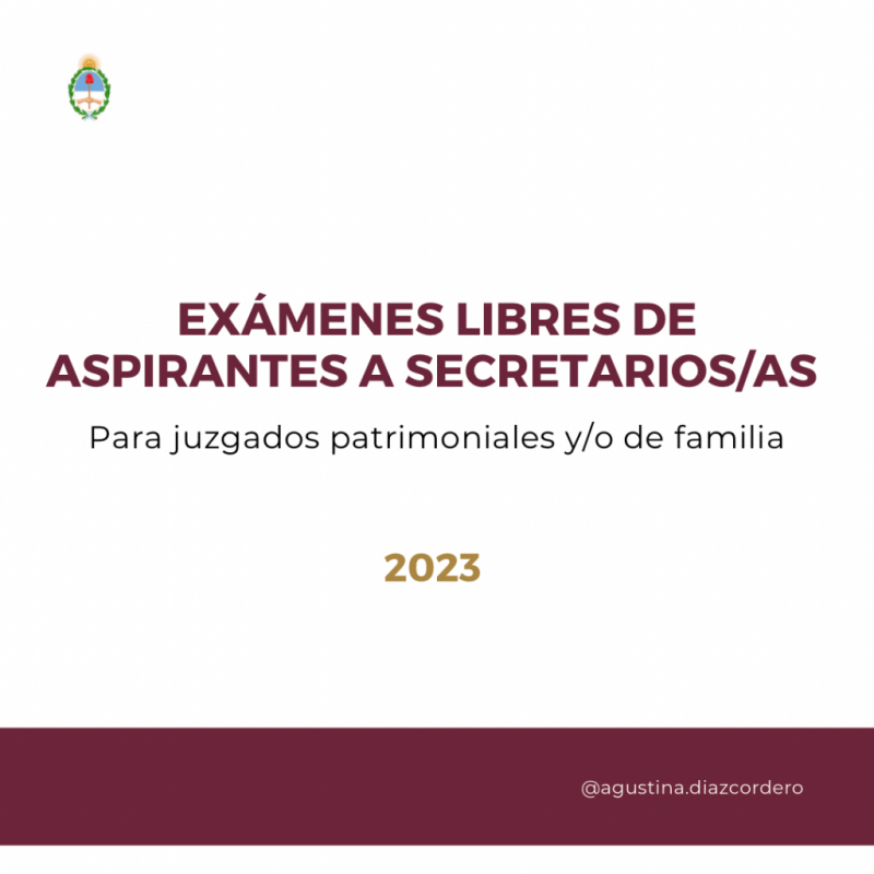 Exámenes de Aspirantes a Secretarios para Juzgados Patrimoniales y Familia