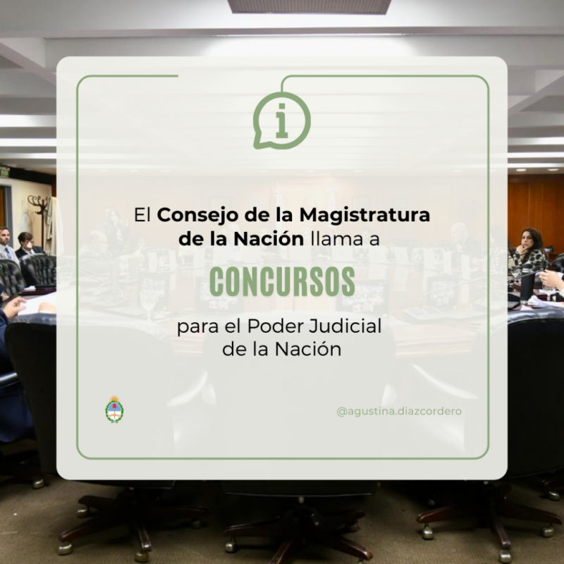 Convocatoria a nuevos Concursos en el Consejo de la Magistratura de la Nación
