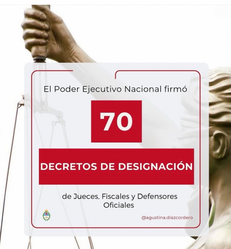 El Poder Ejecutivo Nacional firmó 70 Decretos de designación